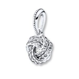 Pandora Silver Necklace Pendant with Love Knot Design